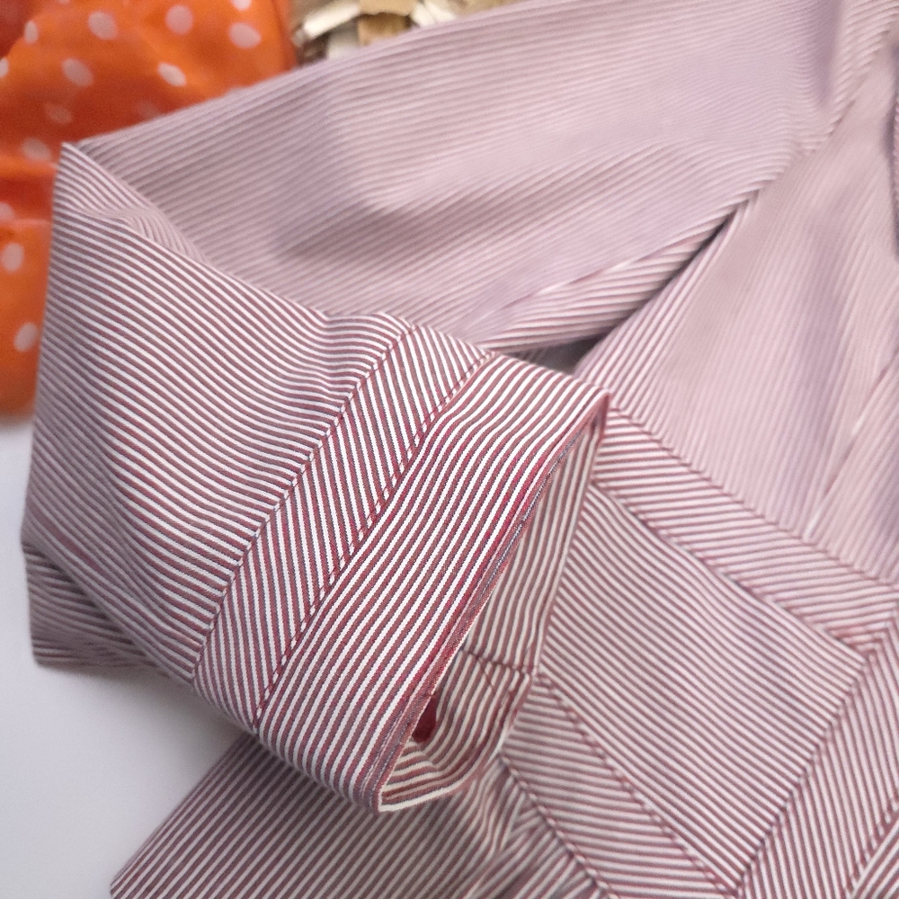 New Nanette Lepor Red Striped Double-Breasted Designer Blazer Sz 10 - Picture 5 of 12